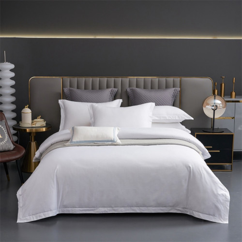酒店布草四件套純白色被套全棉被罩民宿賓館旅館床上用品專用