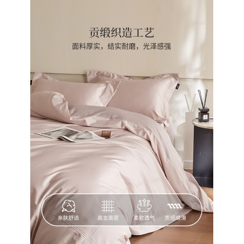 輕奢100Pro長絨棉四件套全棉貢緞被套床單純棉床包款四季通用床品