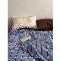 復古條紋100全棉純棉床上四件套床包床單被套床品三件套床上用品