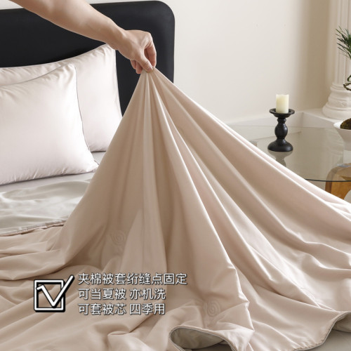 高級A類萊賽爾天絲長絨棉全棉加厚夾棉被套夏被冬夏兩用四件套4件