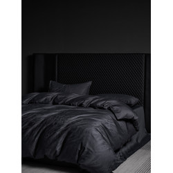 MM黑色赫本輕奢高級感100s貢緞長絨棉四件套床單被套床上用品被罩