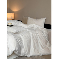 簡約純色雕花牛奶絨四件套冬季加厚保暖珊瑚絨白色防靜電床上用品