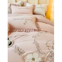 新款秋冬A類母嬰級全棉磨毛四件套純棉加厚保暖花卉被套床上用品4