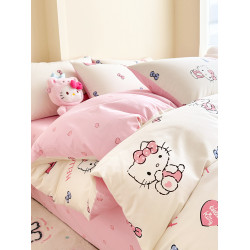 三麗鷗hellokitty純棉床上四件套全棉被套卡通兒童三件套學生宿捨