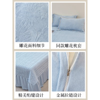雕花牛奶絨四件套床蓋款冬季雙面加厚法蘭珊瑚絨床上被套夾棉床裙