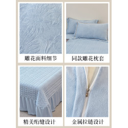 雕花牛奶絨四件套床蓋款冬季雙面加厚法蘭珊瑚絨床上被套夾棉床裙
