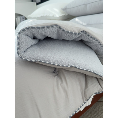 簡簡單單 韓國刺綉雙拼莫代爾仿羊駝毛保暖秋冬被 超軟可機洗A227