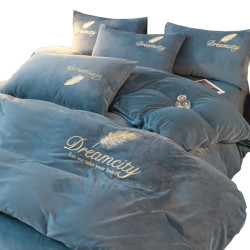 加厚牛奶絨床上四件套珊瑚絨冬季床品法蘭萊被套雙面加絨床單被罩