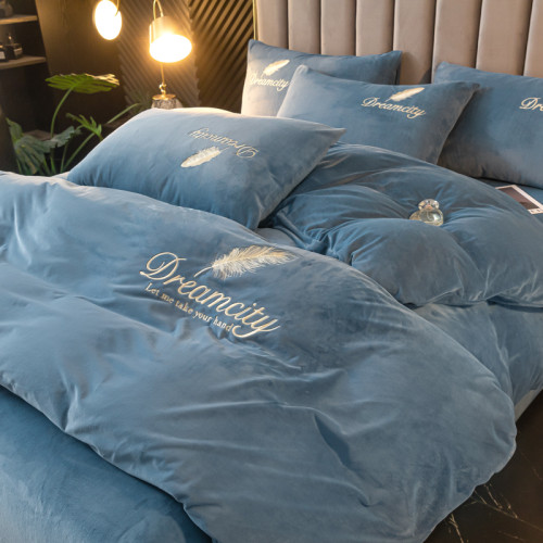 加厚牛奶絨床上四件套珊瑚絨冬季床品法蘭萊被套雙面加絨床單被罩