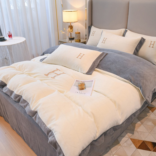 輕奢加厚牛奶絨四件套簡約珊瑚絨冬天保暖被套雙面絨床上毛絨床包 輕奢加厚牛奶絨四件套簡約珊瑚絨冬天保暖被套雙面絨床上毛絨床包