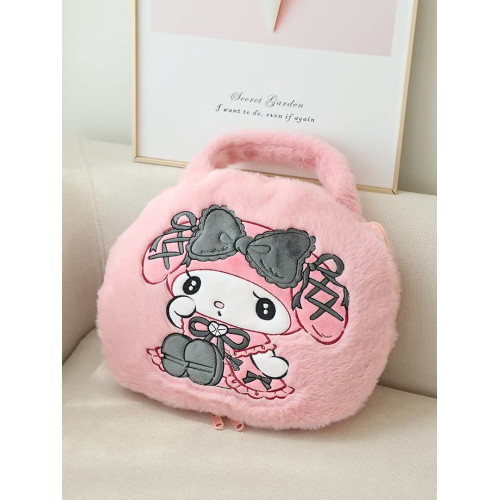 庫洛米抱枕毛毯二合一學生午睡毯子秋冬可攜式收納折曡手拎毯子包