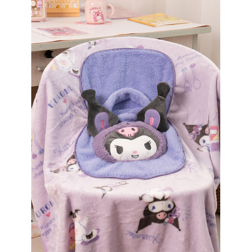 庫洛米抱枕毛毯二合一學生午睡毯子秋冬可攜式收納折曡手拎毯子包