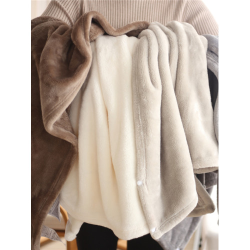 出口加厚蓋腿小毯子美拉德色系午睡披肩毛毯牛奶絨防靜電午休蓋毯