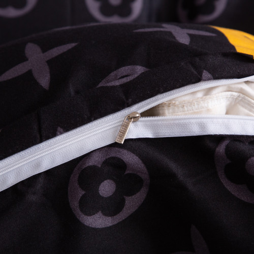 INS網紅款黑色四件套被套床上用品被子床單宿捨上下鋪三件套4磨毛