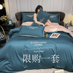 簡約歐式四件套輕奢高級感純棉100全棉四季被套床包床單床上用品4