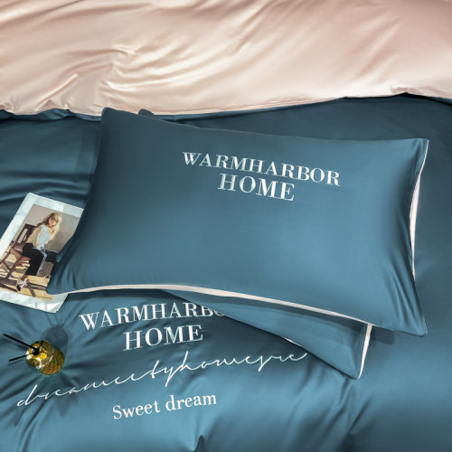 簡約歐式四件套輕奢高級感純棉100全棉四季被套床包床單床上用品4