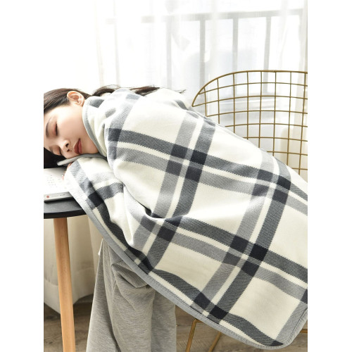 日式帶釦披肩毛毯加厚蓋腿小毯子辦公室午睡毯多功能保暖護腿神器