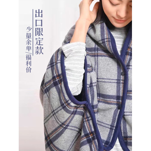 日式帶釦披肩毛毯加厚蓋腿小毯子辦公室午睡毯多功能保暖護腿神器