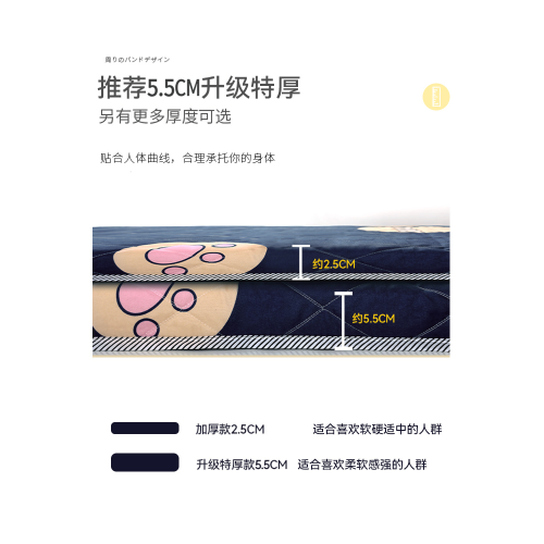 睡覺打地鋪專用睡墊軟墊學生宿捨床墊可折疊單人海綿墊褥租房神器