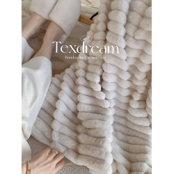 Texdream態度超軟牛奶絨蓋毯仿獺兔毛毯四季毛茸床上蓋毯簡約高級