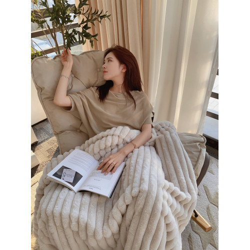 Texdream態度超軟牛奶絨蓋毯仿獺兔毛毯四季毛茸床上蓋毯簡約高級