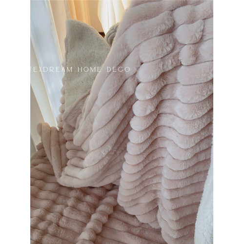 Texdream態度超軟牛奶絨蓋毯仿獺兔毛毯四季毛茸床上蓋毯簡約高級