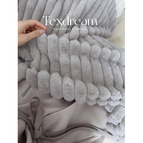 Texdream態度超軟牛奶絨蓋毯仿獺兔毛毯四季毛茸床上蓋毯簡約高級