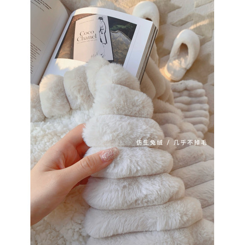 Texdream態度超軟牛奶絨蓋毯仿獺兔毛毯四季毛茸床上蓋毯簡約高級