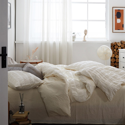 民宿風白色泡泡紗床上四件套純棉全棉超柔裸睡被套床單床包床品4 民宿風白色泡泡紗床上四件套純棉全棉超柔裸睡被套床單床包床品4