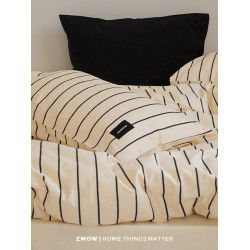 造臥zwow【平行】條紋北歐INS床單床包純棉床上四件套100全棉床品