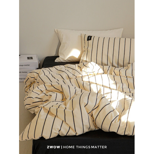 造臥zwow【平行】條紋北歐INS床單床包純棉床上四件套100全棉床品