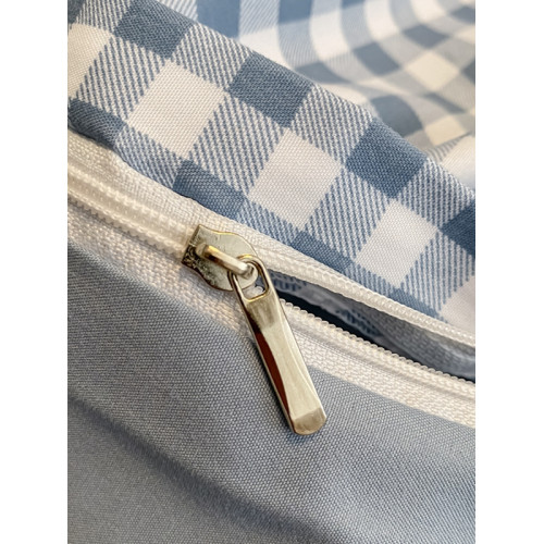 南通家紡藍小格子全棉水洗棉四件套床包款學生宿捨三件套被套裸睡