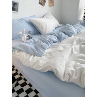床上用品南通家紡四件套全棉純色床單被套床包款三件套學生宿捨