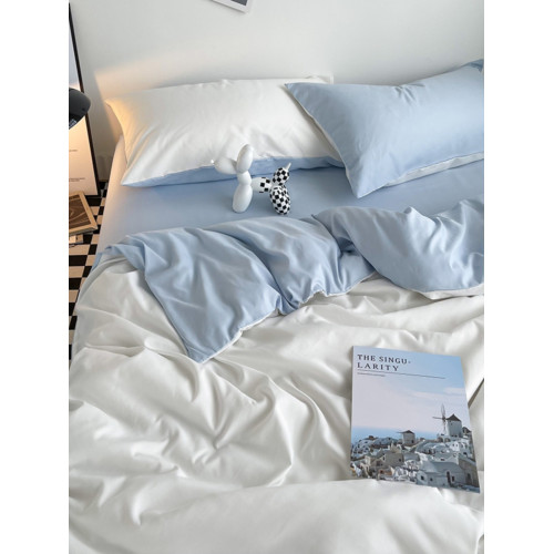 床上用品南通家紡四件套全棉純色床單被套床包款三件套學生宿捨