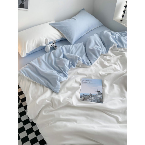 床上用品南通家紡四件套全棉純色床單被套床包款三件套學生宿捨