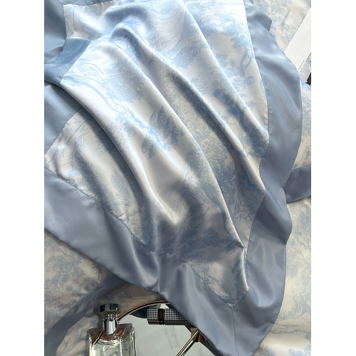 貓人夏季冰絲四件套夏款輕奢夏天水洗被套床單宿捨三件套床上用品