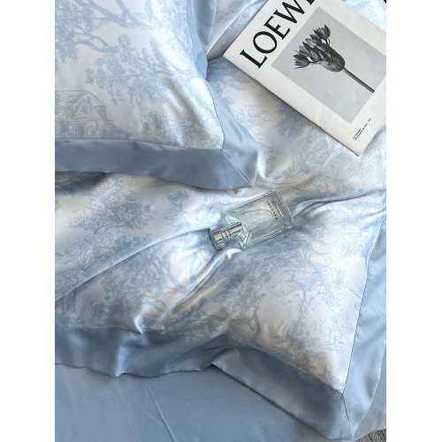 貓人夏季冰絲四件套夏款輕奢夏天水洗被套床單宿捨三件套床上用品