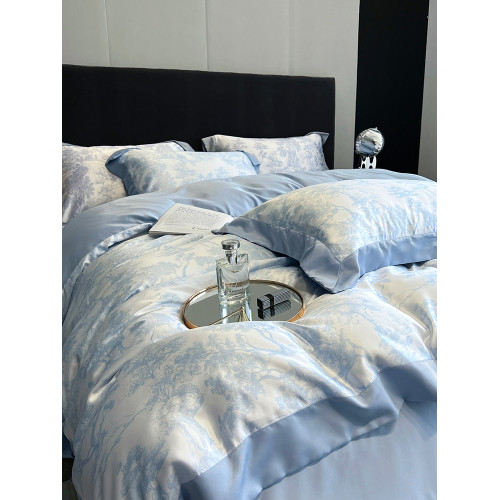 貓人夏季冰絲四件套夏款輕奢夏天水洗被套床單宿捨三件套床上用品