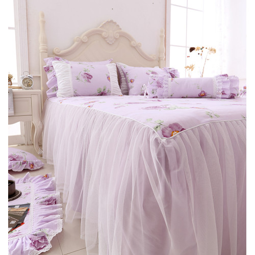 純棉床上四件套少女心公主風全棉網紅荷葉邊夏ins蕾絲被套床裙款4