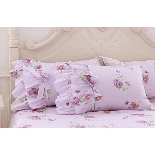 純棉床上四件套少女心公主風全棉網紅荷葉邊夏ins蕾絲被套床裙款4