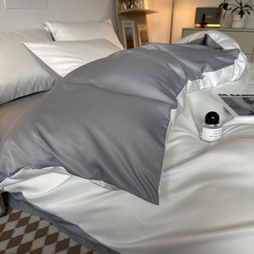 冰絲四件套輕奢高級夏季床單被套夏天絲滑真絲宿捨三件套床上用品