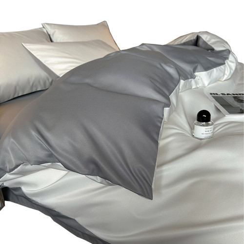 冰絲四件套輕奢高級夏季床單被套夏天絲滑真絲宿捨三件套床上用品