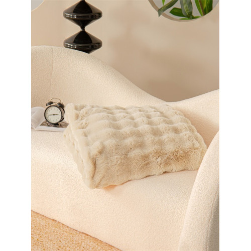 水星家紡仿兔絨毯毛毯冬季加厚沙發蓋毯辦公室午睡毯宿捨保暖毯子