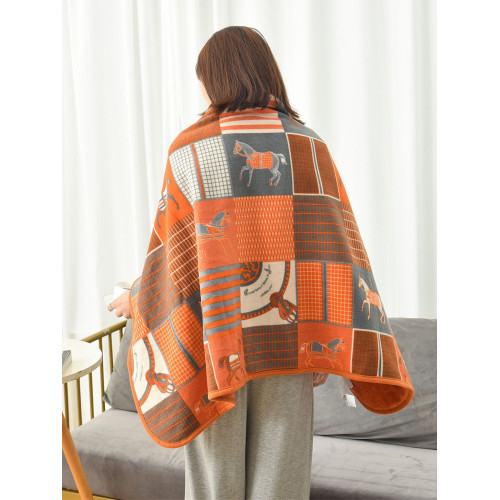 多功能保暖披肩毛毯午休毯子兩用工位午睡辦公室鬥篷成人披風冬季