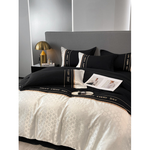 北歐風輕奢感水洗棉刺綉款綉花織帶提花暗紋四件套學生宿捨三件套