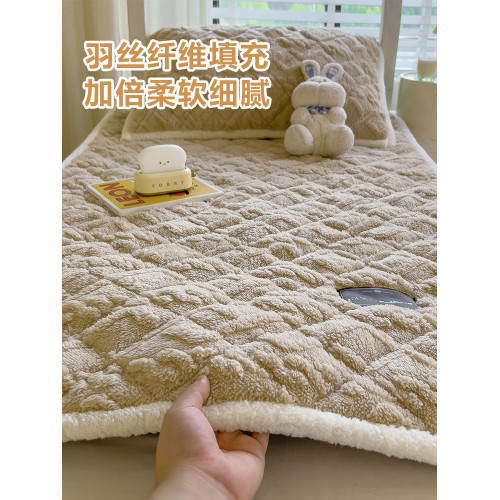 冬季天牛奶珊瑚絨床墊加厚保暖學生宿捨單人床褥墊被褥子毛毯鋪床