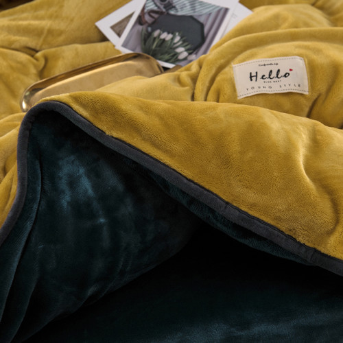 冬季加厚珊瑚絨四件套簡約純色法蘭法萊牛奶絨床上被套床單三件套