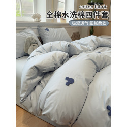 卡通水洗棉四件套全棉純棉2026新款床上用品兒童男被套床單三件套