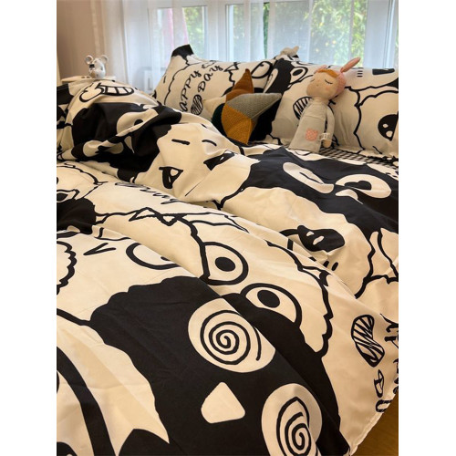 ins風床上四件套水洗棉被套粉色少女心蝴蝶結學生宿捨床單三件套