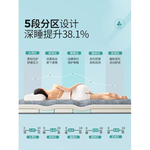 深睡乳膠床墊軟墊家用臥室床褥墊被不塌陷榻榻米墊子蓆夢思增軟厚
